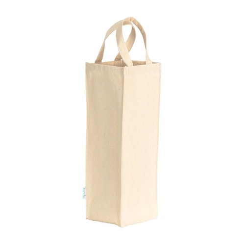 Single bottle carrier bag made of 250 g/m2 recycled cotton Single bottle carrier bag made of 250 g/m2 recycled cotton