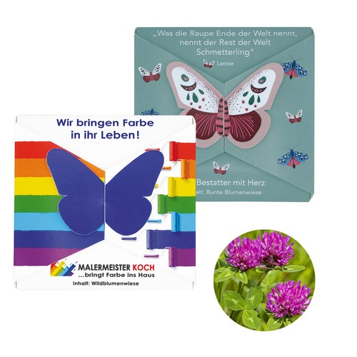 Closure – Butterfly Seed Card - Meadow clover Closure – Butterfly Seed Card - Meadow clover