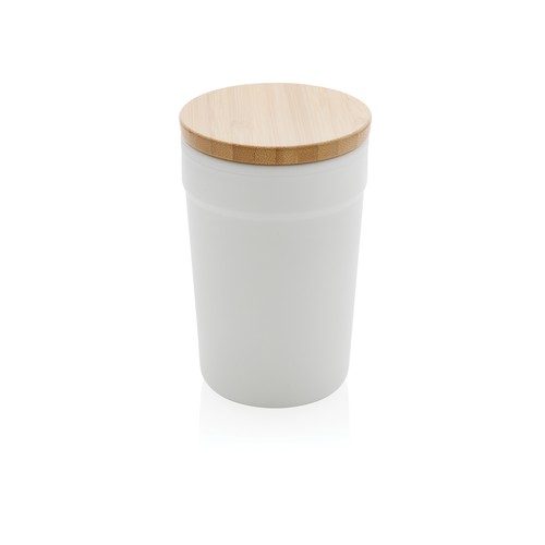 GRS certified recycled PP mug with bamboo lid GRS certified recycled PP mug with bamboo lid