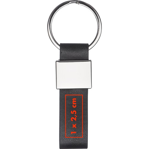 Keyring with a black PU strap