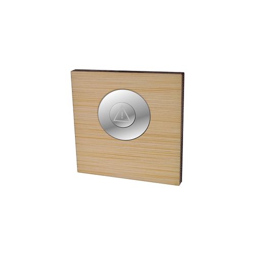 Badge Bamboo Carré 40 mm, Magnet, Impression Quadri