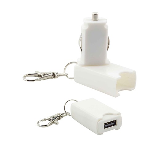 Keyring with car charger Carnelian Keyring with car charger Carnelian