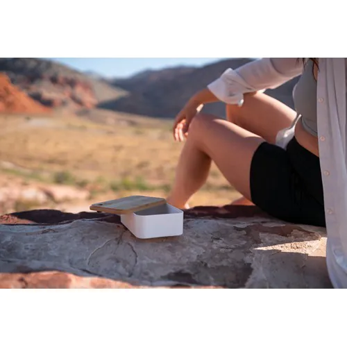 Boîte à lunch en rPP RCS et couvercle en bambou Boîte à lunch en rPP RCS et couvercle en bambou