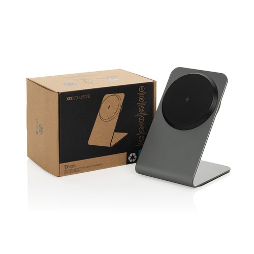 Terra aluminium 15W magnetic wireless charging phone stand