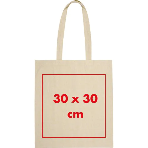 Borsa in cotone riciclato con manici lunghi Borsa in cotone riciclato con manici lunghi