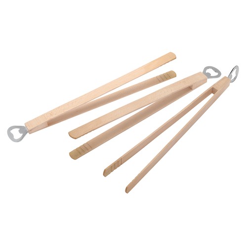 Pince à griller en bois avec décapsuleur