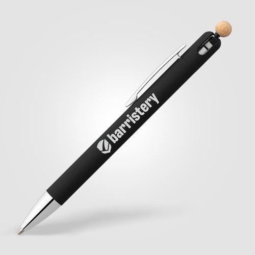 Stylo à bille Osaka, aluminium recyclé, accents en bambou, stylet anti-stress Stylo à bille Osaka, aluminium recyclé, accents en bambou, stylet anti-stress