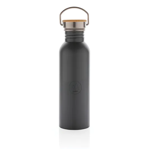 Bouteille en acier inoxydable avec couvercle en bambou Bouteille en acier inoxydable avec couvercle en bambou
