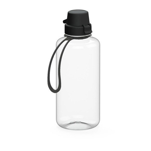 Drink bottle "School" clear-transparent incl. strap, 1.0 l Drink bottle "School" clear-transparent incl. strap, 1.0 l