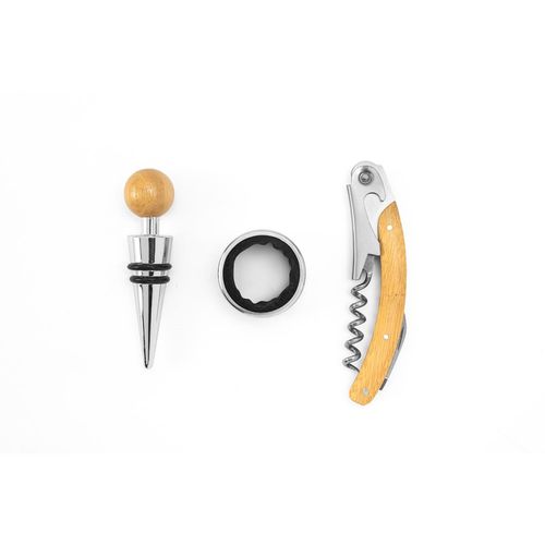 SAVORY. Bamboo and stainless steel wine set