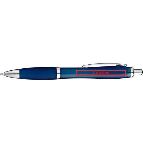Transparent ball pen with rubber grip