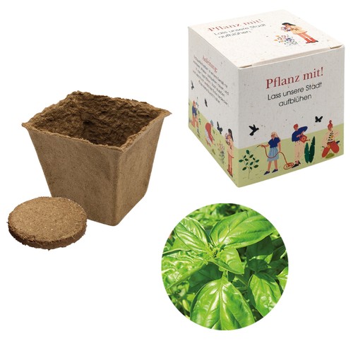 Cube-plantset (groot) - Basilicum Cube-plantset (groot) - Basilicum