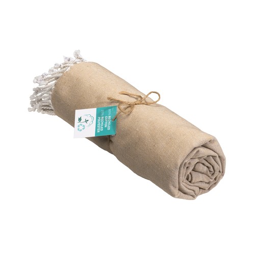 Serviette de plage / Paréo en coton recyclé de 180 gr/m2 avec frange, mesure 90x170 cm Serviette de plage / Paréo en coton recyclé de 180 gr/m2 avec frange, mesure 90x170 cm