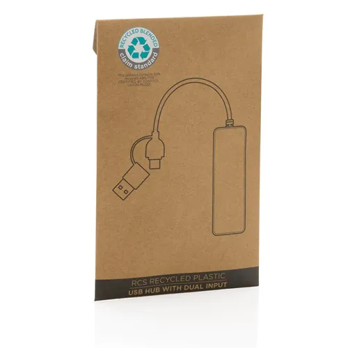 RCS recycled plastic USB hub with dual input RCS recycled plastic USB hub with dual input