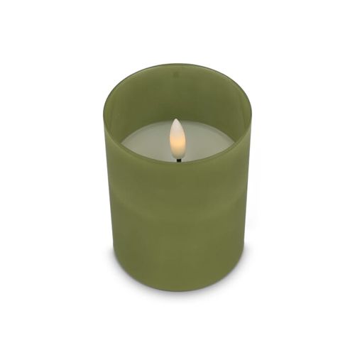 Bougie rechargeable à l'huile de cire et LED Nyelle dans un verre Bougie rechargeable à l'huile de cire et LED Nyelle dans un verre