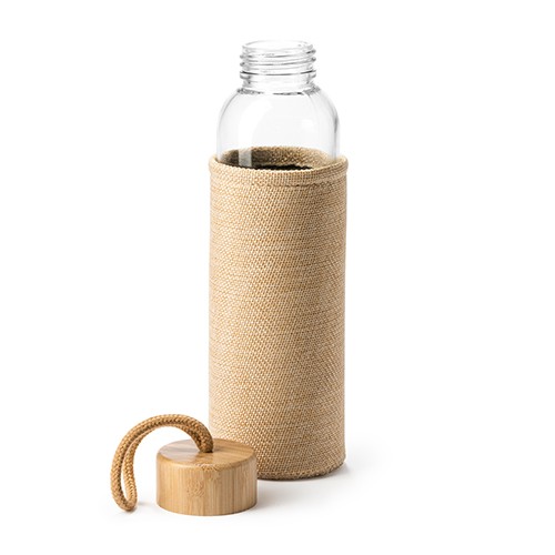 Bouteille en verre avec jute et bambou Navi Bouteille en verre avec jute et bambou Navi