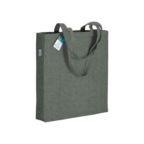 280g/m2 recycled cotton shopping bag, long handles and gussets
