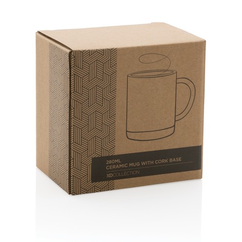 Taza de cerámica con base de corcho 280ml. Taza de cerámica con base de corcho 280ml.