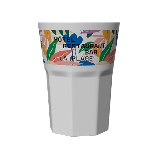 "Fresh" ondoorzichtig wit gepersonaliseerd mojito glas - Digitale bedrukking