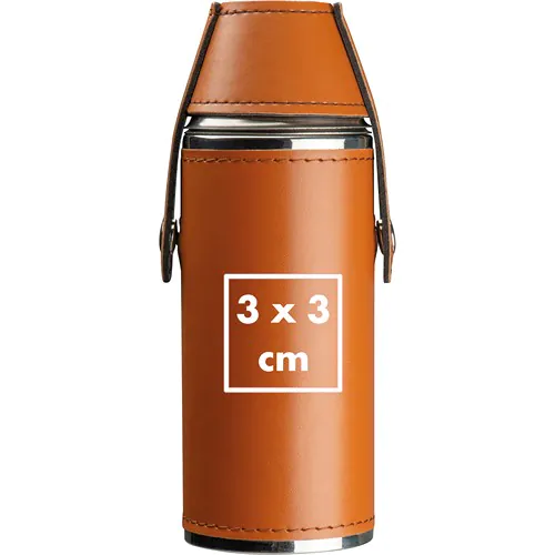 Stainless steel hip flask with 2 pins
