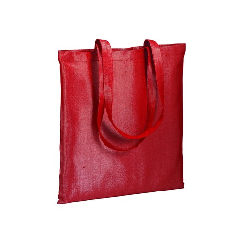 Shopper en polycoton brillant 38x42 cm, anses longues Shopper en polycoton brillant 38x42 cm, anses longues