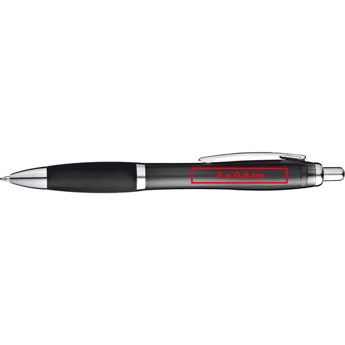 Transparent ball pen with rubber grip