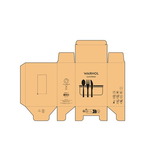 Box pranzo Warhol rSS 740ml con coperchio in bamboo e posate Box pranzo Warhol rSS 740ml con coperchio in bamboo e posate