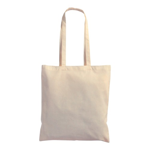 120 g/m2 recycled cotton shopper bag, long handles.