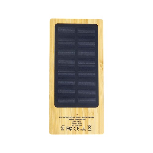 Powerbank solaire en bambou Nasrin Powerbank solaire en bambou Nasrin