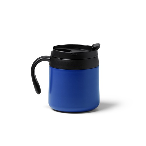 Double-walled thermal mug with screw-on lid and co Flora Double-walled thermal mug with screw-on lid and co Flora