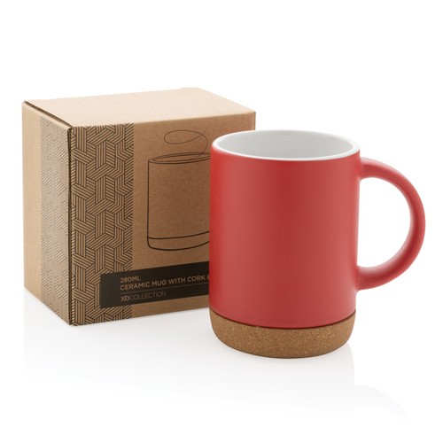 Taza de cerámica con base de corcho 280ml. Taza de cerámica con base de corcho 280ml.