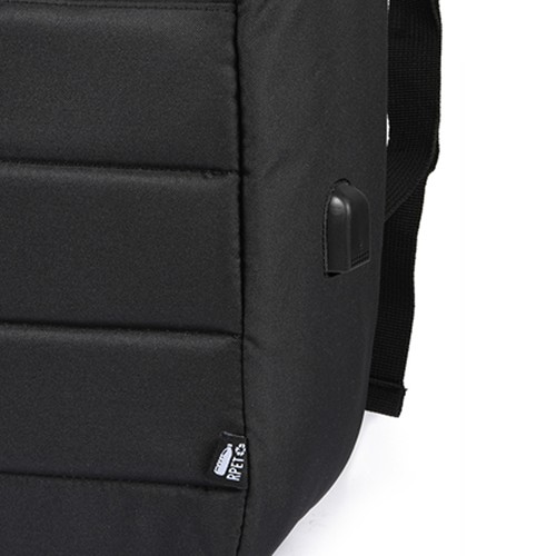 300D RPET ANTI-THEFT RPET RUCKSACK WITH USB CHARGE PORT