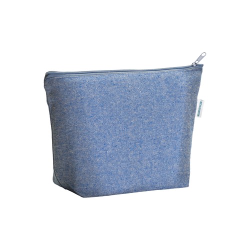 280 g/m2 recycled cotton beauty case with zip and gusset at base