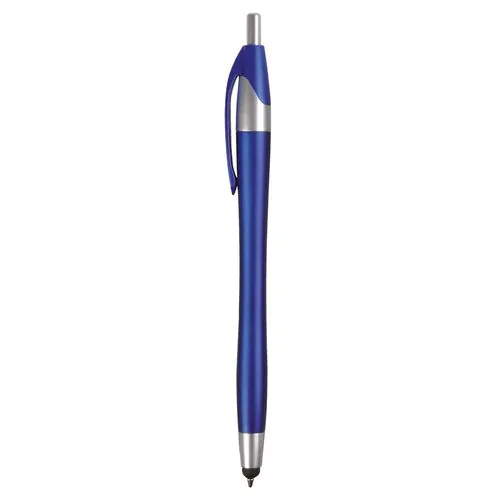 Plastic snap pen with touchscreen rubber tip Plastic snap pen with touchscreen rubber tip
