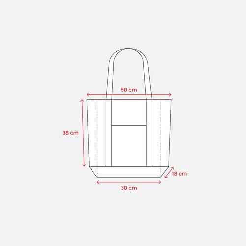 Bolsa con fuelle a la base de algodón natural Bolsa con fuelle a la base de algodón natural
