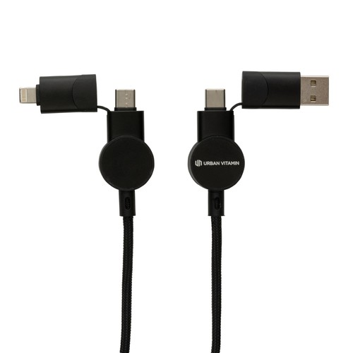 Câble Oakland 6-in-1 à charge 45W en plastique recyclé RCS Câble Oakland 6-in-1 à charge 45W en plastique recyclé RCS