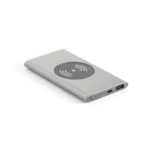 CASSINI. Power bank 4.000 mAh z bezprzewodową ładowarką 5W z aluminium pochodzącego z recyklingu (100% rAL) CASSINI. Power bank 4.000 mAh z bezprzewodową ładowarką 5W z aluminium pochodzącego z recyklingu (100% rAL)