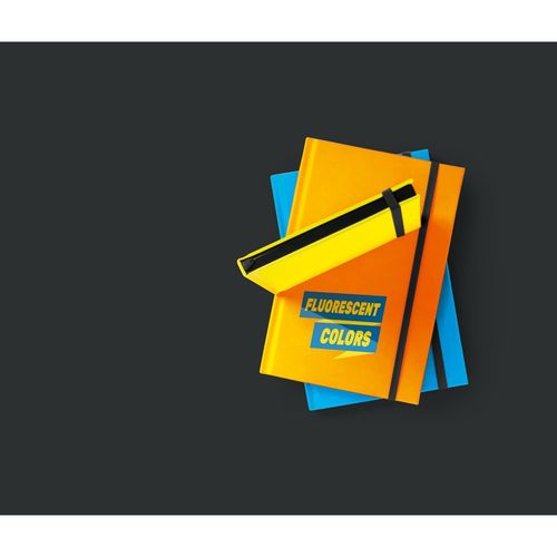 WATTERS. Bloc-notes A5 en PU fluorescent avec pages lignées WATTERS. Bloc-notes A5 en PU fluorescent avec pages lignées