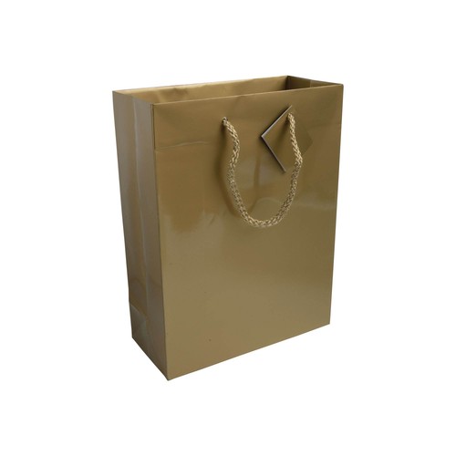 157 g/m2 laminated paper shopping bag with gusset and bottom reinforcement, string handles 157 g/m2 laminated paper shopping bag with gusset and bottom reinforcement, string handles
