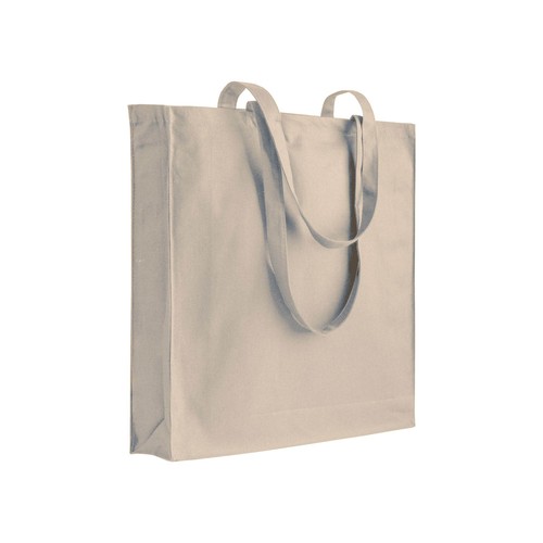 250 g/m2 cotton shopping bag, long handles and gusset, zip closure 250 g/m2 cotton shopping bag, long handles and gusset, zip closure