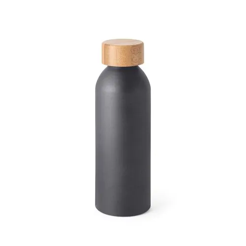 QUETA. Bouteille 550mL en aluminium avec bouchon en bambou QUETA. Bouteille 550mL en aluminium avec bouchon en bambou