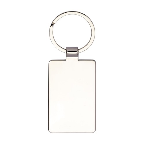 Porte-clés rectangulaire en métal avec façade en bambou