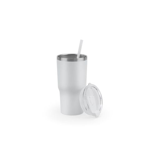 JOYNER M. Gobelet de voyage compact en acier inoxydable (91% recyclé) avec double paroi isolée sous vide et finition mate 600 mL JOYNER M. Gobelet de voyage compact en acier inoxydable (91% recyclé) avec double paroi isolée sous vide et finition mate 600 mL