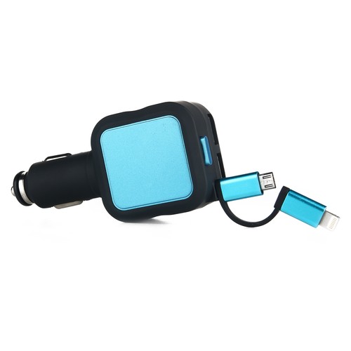 Car charger with retractable cable Car charger with retractable cable