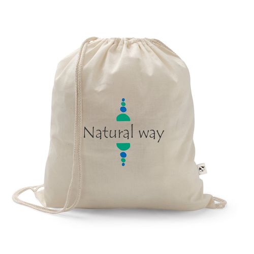 SALAMANCA. Bolsa tipo mochila de algodón reciclado (70%) y poliéster (30% rPET) (150 g/m²) SALAMANCA. Bolsa tipo mochila de algodón reciclado (70%) y poliéster (30% rPET) (150 g/m²)