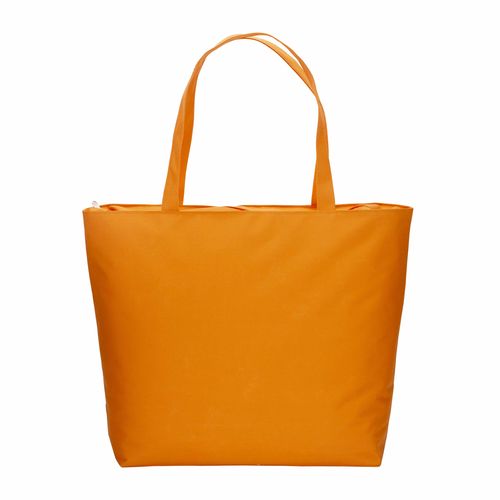 300D polyester beach bag  with long handles and zip closure