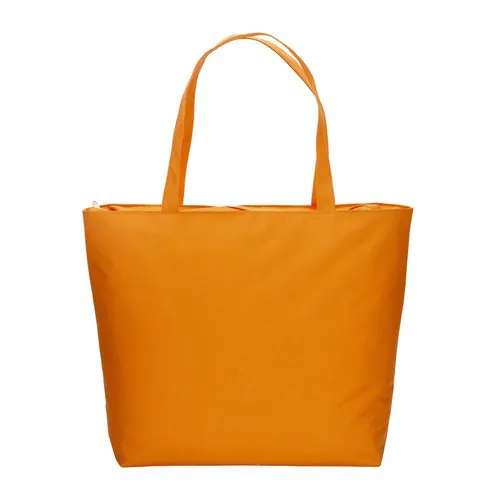300D polyester beach bag with long handles and zip closure