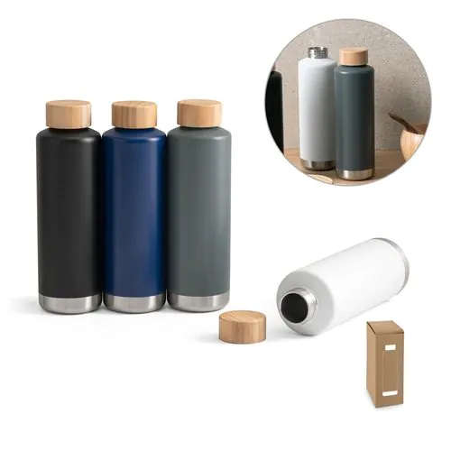 NORRE BOTTLE. Botella de acero inoxidable (36% reciclado) con pared doble de insolacion al vacío 640 mL NORRE BOTTLE. Botella de acero inoxidable (36% reciclado) con pared doble de insolacion al vacío 640 mL
