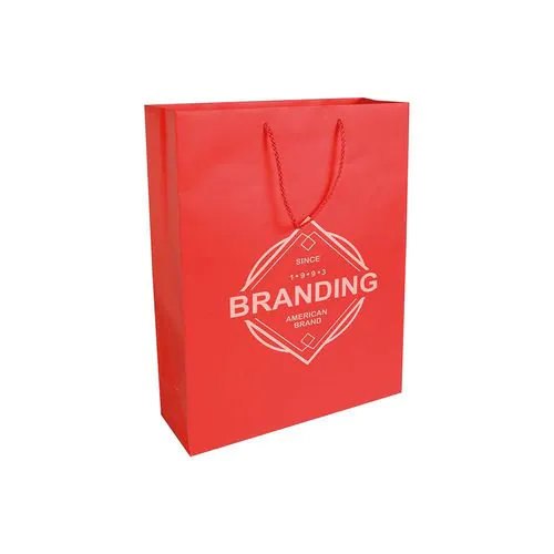 157 g/m2 matte laminated paper shopping bag with gusset and bottom reinforcement 157 g/m2 matte laminated paper shopping bag with gusset and bottom reinforcement