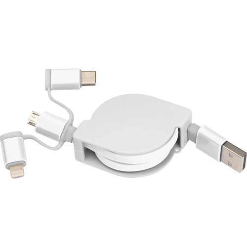 Câble de recharge extensible avec 3 prises Câble de recharge extensible avec 3 prises
